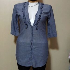 Converse ONE STAR Button Down SIZE SMALL IN A BEAUTIFUL GRAY COTTON ⚫️ ♥️ ❤️
